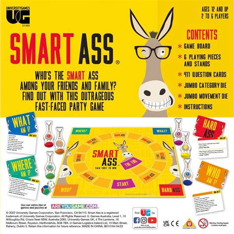 smart ass trivia card game kmart|Smart Ass Card Game by University Games .